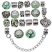 RUBYCA Silver Tone European Charm Bracelet 7.9