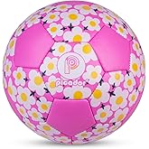 Picador Soccer Ball Size 4 Girls, Pink Flower Kids Soccer Ball for 6-8 8-12 Youth Children Teens Outdoors Sports Training Ball with Pump