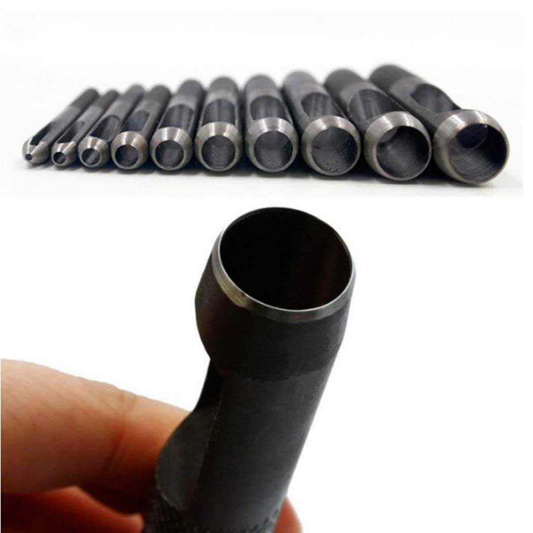 Round Hollow Hole Punch Cutter 10mm Leather Craft Cutter Tool for Leather Wood Fabric Vinyl Plastic Belts Canva Crafts 10mm - 4pcs