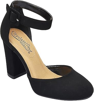 black closed toe heels