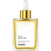 Silk Body Oil,Bath &amp; Shower Oi-l for Smooth and Hydrated Skin Nourishing | Refreshing Non-greasy, Infused with Shea Butter, Coconut Oil, Vitamin, Deep Moisturizing, Fast Absorbing, Hydration, Firming