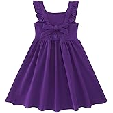 Little Girls Tie Back Dress Kids Vintage Sundress Casual Sleeveless Dresses 3-7 Years