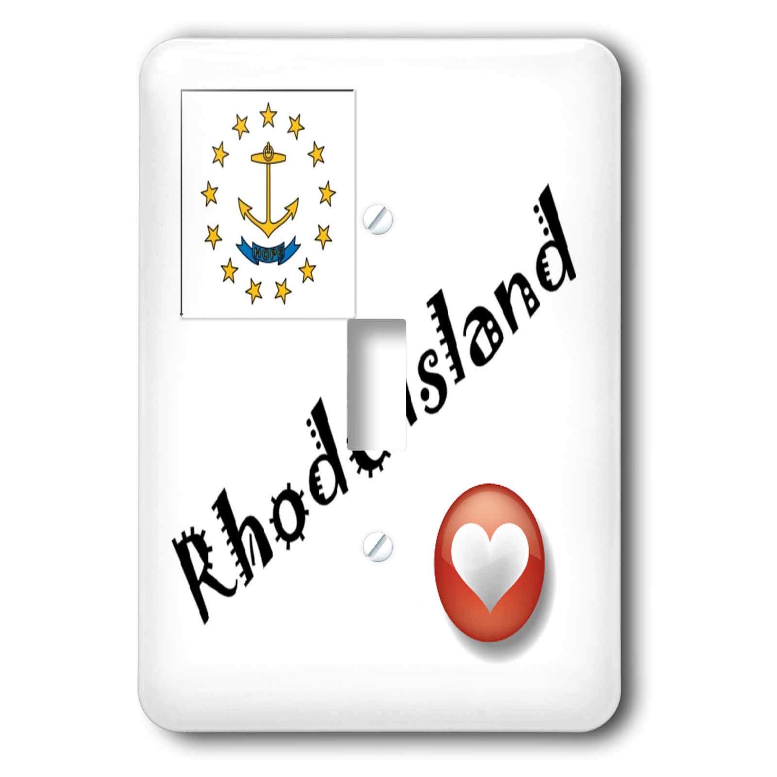 Photo 1 of 3dRose lsp_7207_1 I Love Rhode Island Single Toggle Switch, Multicolor