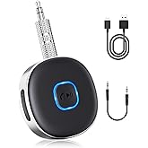 Bluetooth Adapter for Car, WOCBUY 3.5mm AUX Bluetooth Receiver for Music Streaming, Bluetooth 5.0 Wireless Audio Receiver for