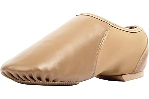 Asyusyu Girls Vegan Leather Jazz Shoes,Soft Vegan Leather Dance Slippers for Toddler/Little Kid/Big Kid