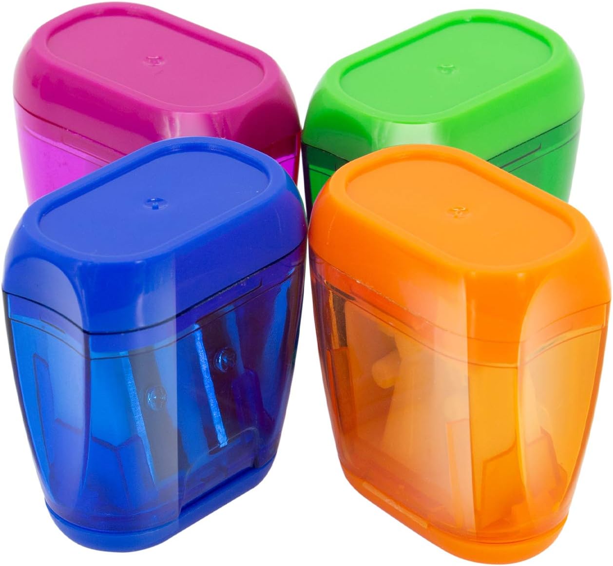 KIDMEN Manual Pencil Sharpeners, 2 Holes Compact Sharpener with Lid for Kids, School and Office-12 Pack : Office Products