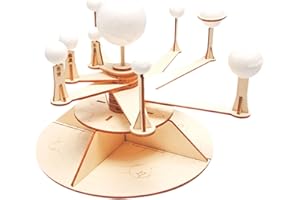 Guohetuk Wood Kit Stem Handmade DIY Experiments Science Toys Solar System Model Kit for Elementary Kids Children