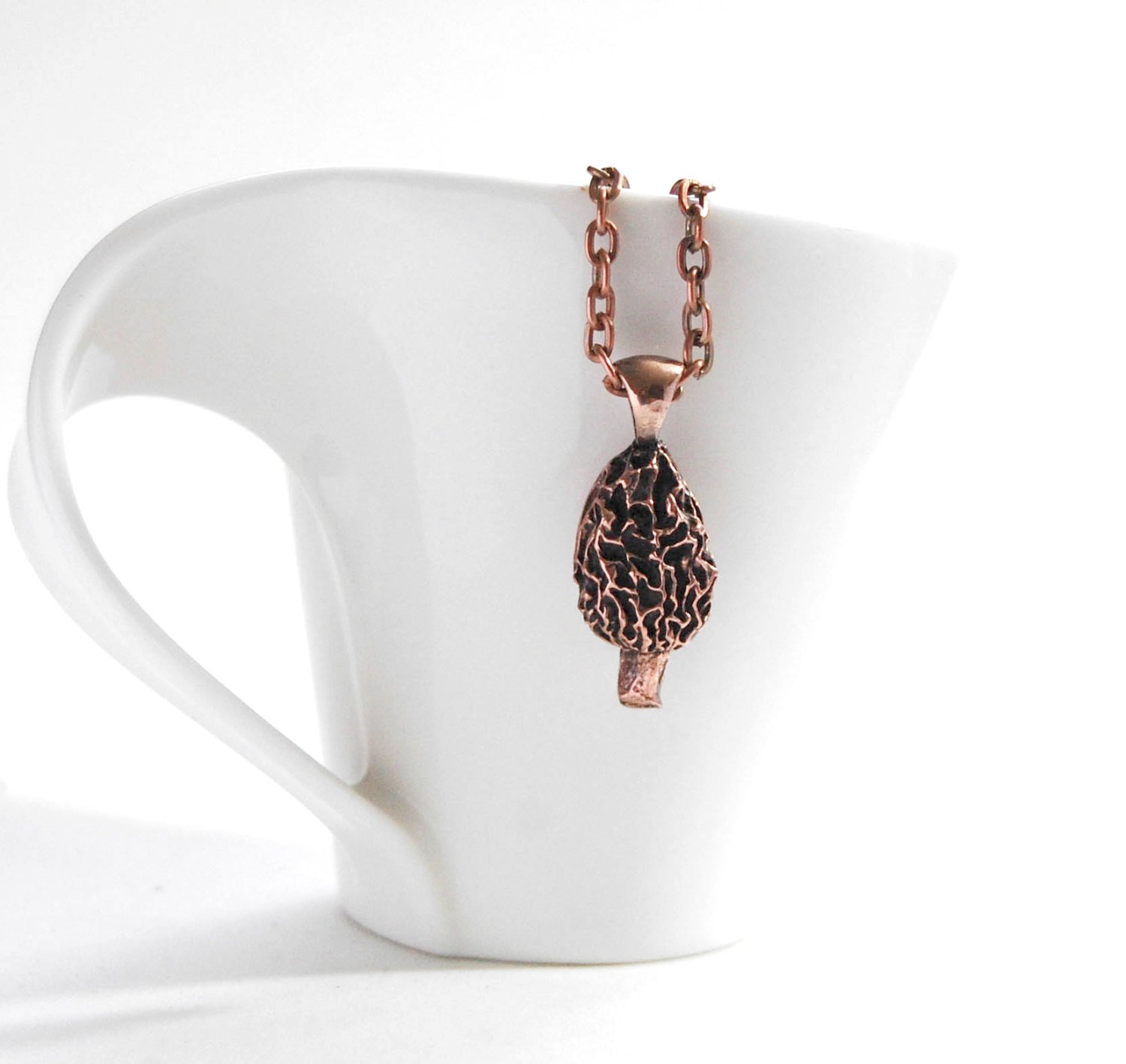 Cute Morel mushroom pendant necklace *natureinspired