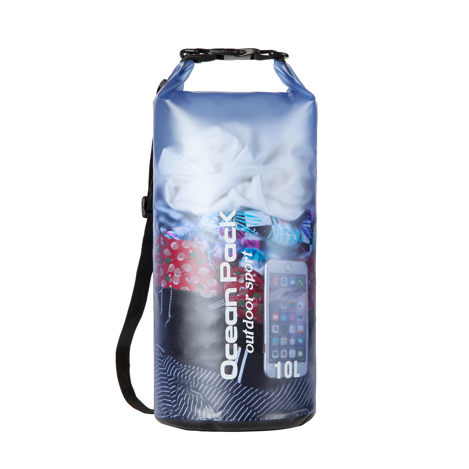 Baikeen Clear Waterproof Dry Bag,Roll Top 10L/20L Floating Waterproof Dry Bags Backpack for Kayaking Swimming Boating Camping