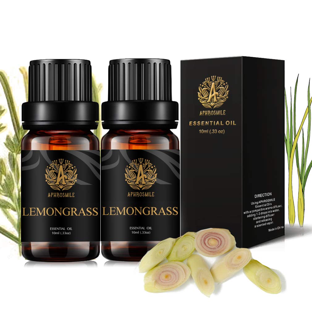 Aromatherapy Essential Oils Set, 100% Pure & Therapeutic Grade Lemongrass Essential Oils Scent Set for Diffuser, Humidifier, Massage, 2*10ml Lemongrass Aromatherapy Essential Oils Fragrance Oils Sets