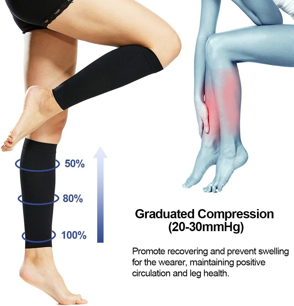 Beister 1 Pair Compression Calf Sleeves (20-30mmHg), Perfect Compression Socks for Running Shin Splint, Medical, Pain Relief - Image 4