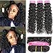 Brazilian Water Wave Bundles Human Hair 8A Wet and Wavy Human Hair Weave Bundles (18 20 22) 100% Unprocessed Brazilian Virgin Human Hair for Black Women Curly Human Hair Weave Bundles