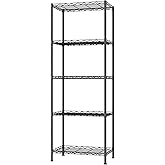 HOMEFORT 5-Shelving Unit, Adjustable Wire Shelving, Metal Wire Shelf Rack Organizer for Kitchen, Pantry, Closet, Bathroom, Laundry, Black,21" W x 11" D x 53" H