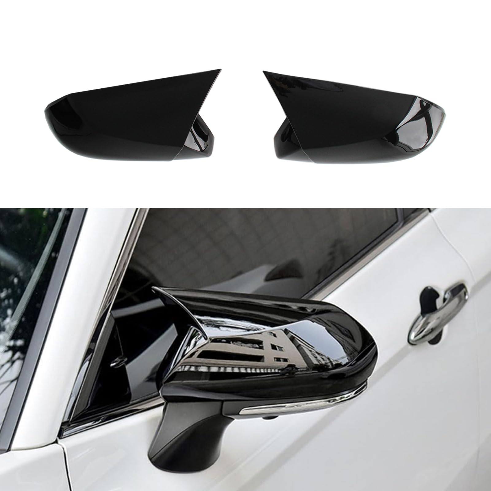 Photo 1 of AUCERAMIC Side Rearview Mirror Cover Fit for Toyota Camry 2018-2025 LE SE XLE XSE Hybrid TRD Wing Mirror Protect Decorate Covers Auto Exterior Decoration Accessories (2PCS, Bright Black)