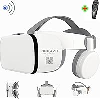 3D Virtual Reality VR Headset with Wireless Remote Control, VR Goggles/Glasses for IMAX Movies & Play Games, Compatible for A