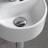 XIFIRY Oval Cloakroom Basin Sink Wall Hung Ceramic Washbasin Small Bathroom view 7