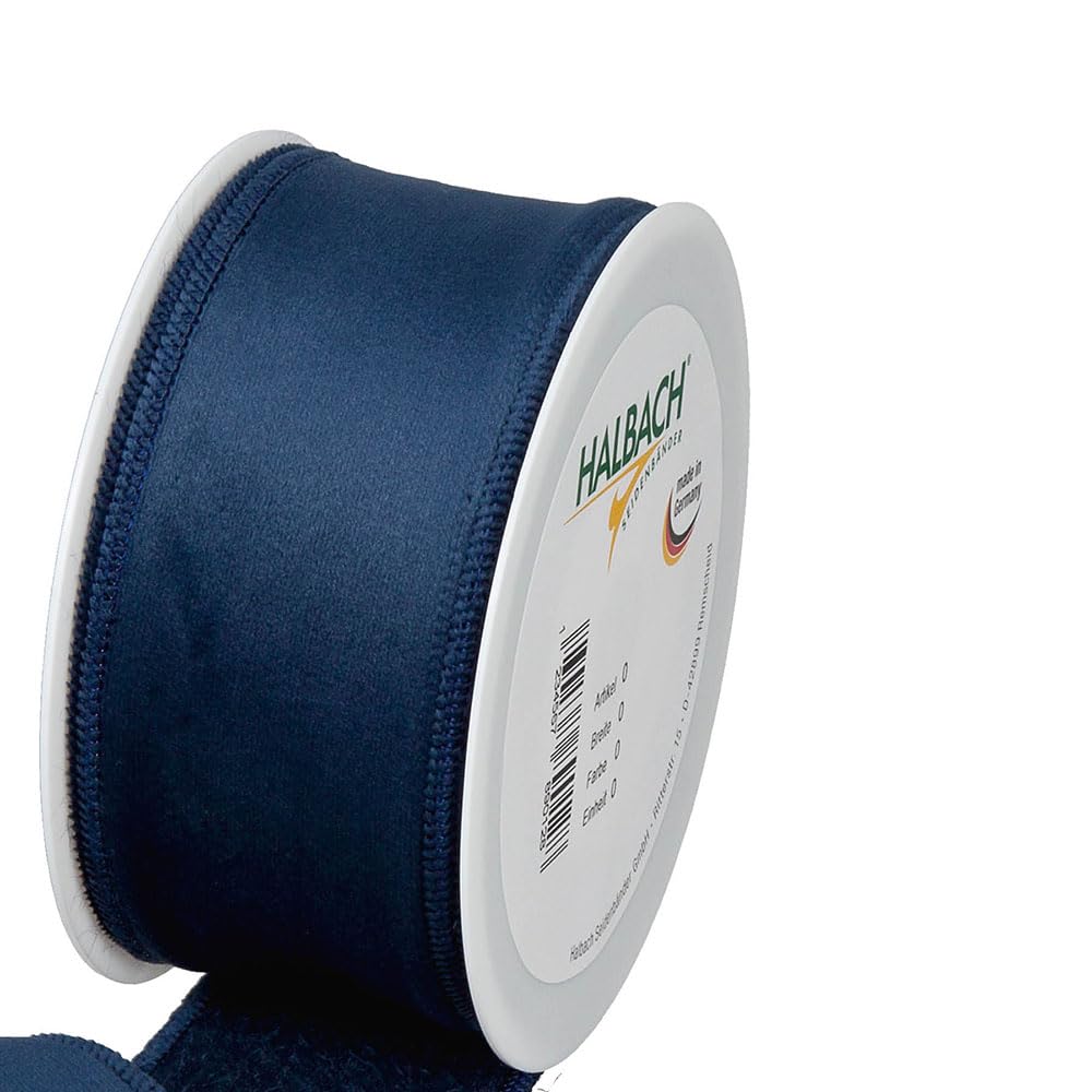 FloristryWarehouse Blue Christmas Velvet Fabric Ribbon 50mm (2") Wide on 8m roll Wired Edge