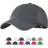 Vintage Washed Soft Crown Baseball Cap Plain Snapback Trucker Hat Men Women Adjustable Distressed Mesh-Back Ball Cap
