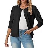 GRECERELLE Women's Lightweight Button Down Long Sleeve Crewneck Cardigan Sweater