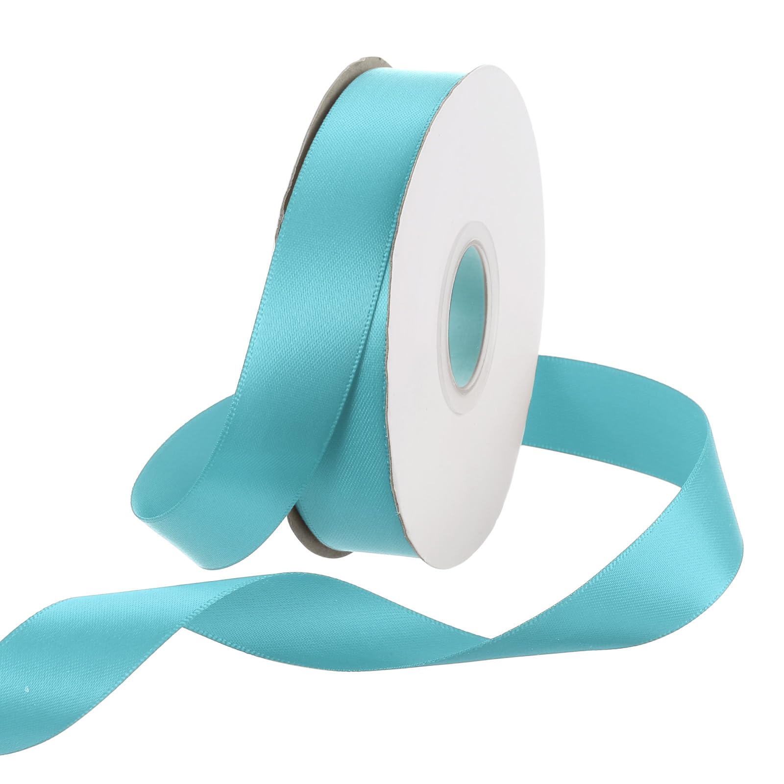 Rebower 20mm Satin Ribbon 23m Thick Double Face Grosgrain Silk Ribbon, [for Gift Wrapping, Hair Bows, Wedding, Cake, Flower] - 25 Yard/75ft/ Sky Blue