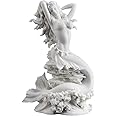 JFSM INC Large Beautiful Mermaid on Rock - White Statue Sculpture Figurine