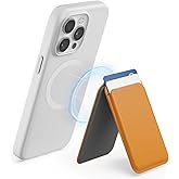 MOFT MagSafe Wallet, Card Holder Fit 1-2 Cards, Strong Magnetic Phone Stand with Angle Adjustment, MOVAS Vegan Leather Phone Wallet for iPhone 16/15/14/13/12 Series, Orange