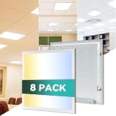 VocgoUU 8 Pack 2x2 LED Flat Panel Light - 2x2 LED Flat Panel Light 5000K 4000K 3000K Selectable &amp; 0-10v Dimmable, 20W 30W 40W 2x2 LED Drop Ceiling Light Troffer Lay in, 100-277Vac, ETL Listed
