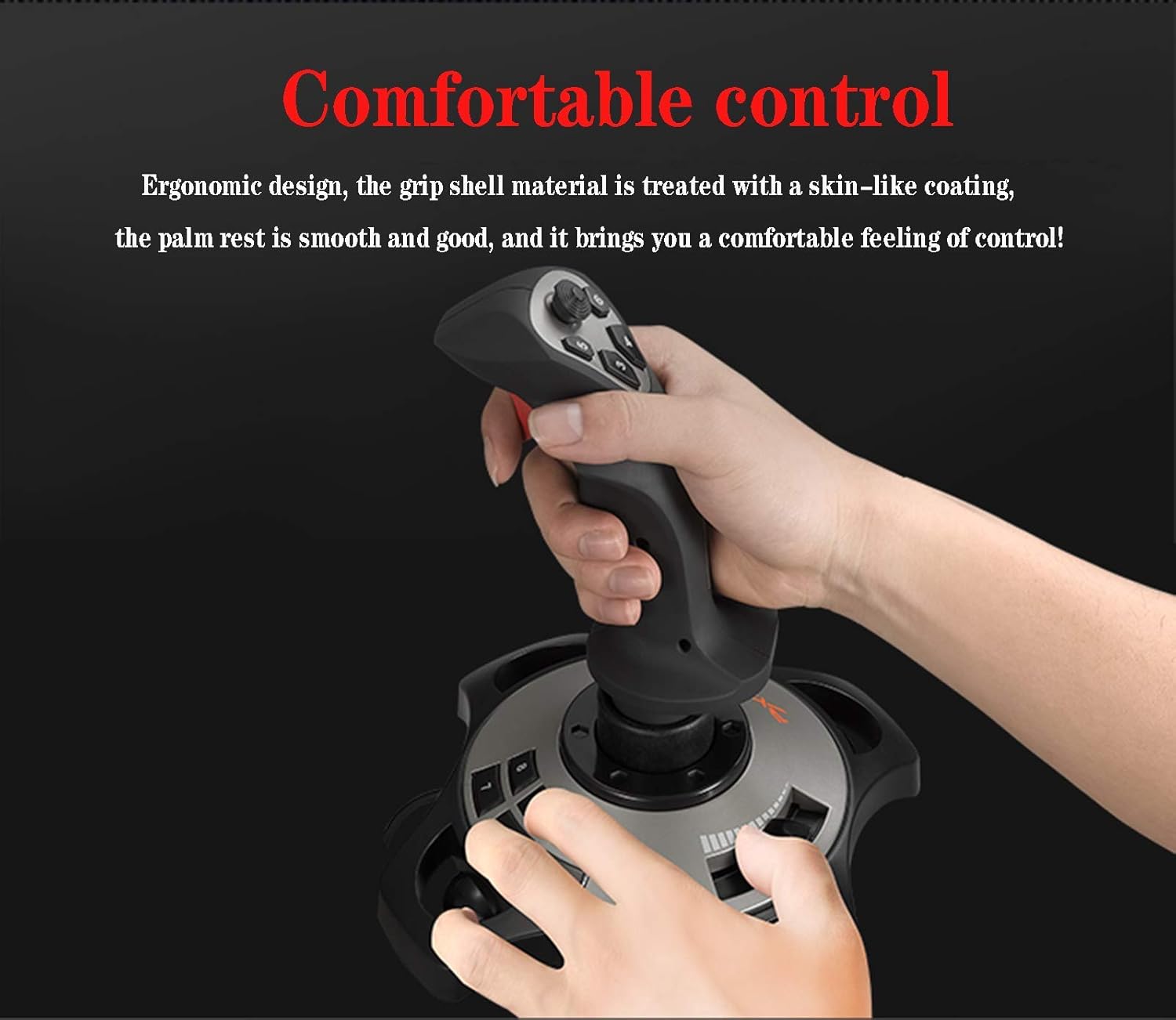 PXN-2113 USB Flight Stick PC Joystick Controller Simulator Gamepad Wired Gaming Control for Flight Stick Simulation Games, Advanced Throttle 4 Axis 8 Way HAT Switch, for Windows XP/VISTA/7/8: Computers & Accessories
