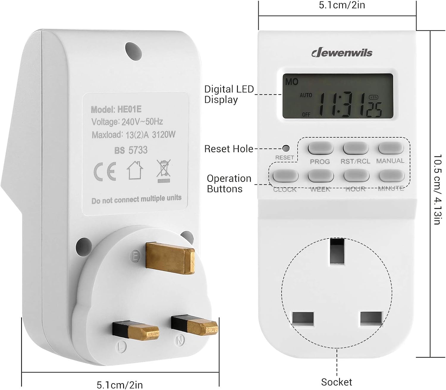 DEWENWILS Digital Lamp Timer Socket Plug - Image 4