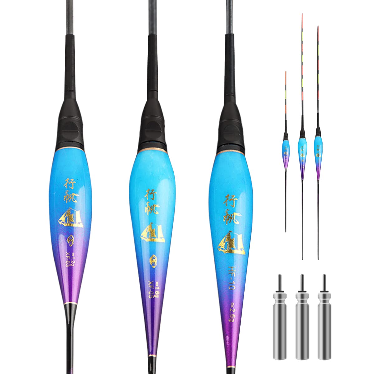 Taozoey LED Fishing Floats, Pack of 3 Fishing Floats, Light Floats, Fishing Float Set, LED Fishing Float, It Can Be Used Day and Night and Suitable for Fishing Crucian Carp and Carp