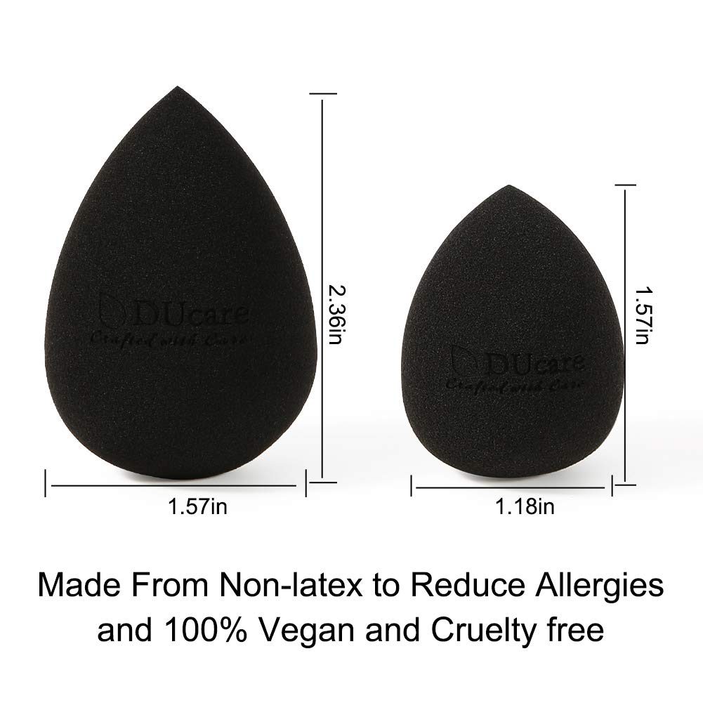 DUcare Kabuki Foundation Brush 1Pcs & 4Pcs Makeup Sponges - Foundation Synthetic Buffing Stippling Brush& Professional Beauty Makeup Sponge Blender for Liquid Blending Mineral Powder Makeup Tools: Beauty
