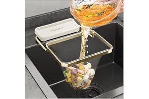 EASELR Kitchen Sink Hanging Strainer with 100 Sink Strainer Net Bag, Stainless Steel Corner Sink Basket Holder Mesh Sink Strainers for Kitchen Sink Food Catcher, Sink Trash Catcher for Garbage Leftovers