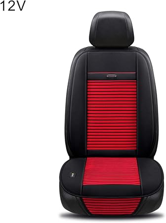 Amazon Steman Net 車用クールシート クールカーシート 冷却 ３つ強力送風ファン 車エアーシート クールシートカバー ３段階風力調整 通気性優れ 冷却 カーエアーシート 12v 24v 2サイズ展開 シガーソケット送風 夏対策 省エネ 車載クッション シートクッション レッド