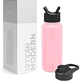 Simple Modern Water Bottle with Straw and Chug Lid Vacuum Insulated Stainless Steel Metal Thermos | Reusable Leak Proof BPA-Free Flask for Sports, Gym, Travel | Summit Collection | 32oz, Blush