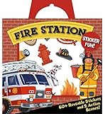 Peaceable Kingdom Sticker Fun! Fire Station Reusable Sticker Tote