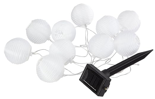 Best Season 477-13 LED-Solarlichterkette 'White Ball', 10-teilig, 2,7 m, outdoor, cool weiß