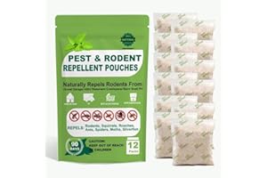 POSI-STERN Mice Repellent Pouches, Mouse Repellant Indoor, Mice Peppermint to Repel Rat, Ant, Roach, Mosquito & Moth, RV Mouse Deterrent, Keep Mouse Away for House, Mice Control-12 Pouches