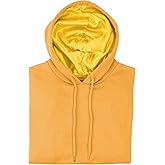 Satin Lined Hoodie Women's Casual Long Sleeve Satin Pullover Hoodie Sweatshirt Tops