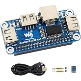 Ethernet/USB HUB HAT Expansion Board for Raspberry Pi 4 B/3 B+/3 B/2 B/Zero/Zero W /2 W/Zero WH/2WH, with 1 RJ45 10/100M Ethernet Port, 3 USB Ports Compatible with USB2.0/1.1