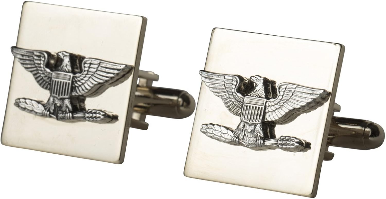 Marlow White Colonel Army Officer Cuff Links Jewelry