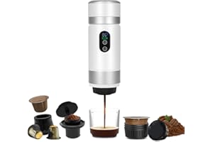 Portable Coffee Machine, Electric 3-in-1 Capsule Espresso Coffee Machine with Water Heating, USB-C Rechargeable and self-heat