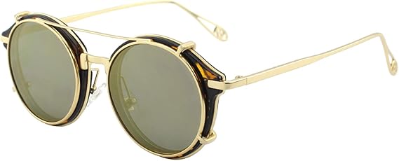round glasses with clip on sunglasses