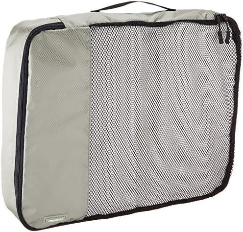 AmazonBasics 4 Piece Packing Travel Organizer Cubes Set - Large, Grey 4 AmazonBasics 4 Piece Packing Travel Organizer Cubes Set - Large, Grey