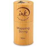 Ink Permanent White Brow Mapping String, 165 Ft Bamboo Pre-Inked PMU Thread | 165 ft white bamboo pre-inked mapping thread helps create clean brow guide lines for PMU, microblading and brow shaping prep.