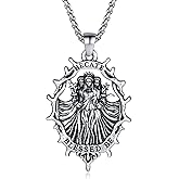 ixluck Hecate Pendant Necklace Hekate Witchcraft Wicca Wiccan Moon Goddess Pagan Amulet Jewelry Gifts for Women Men