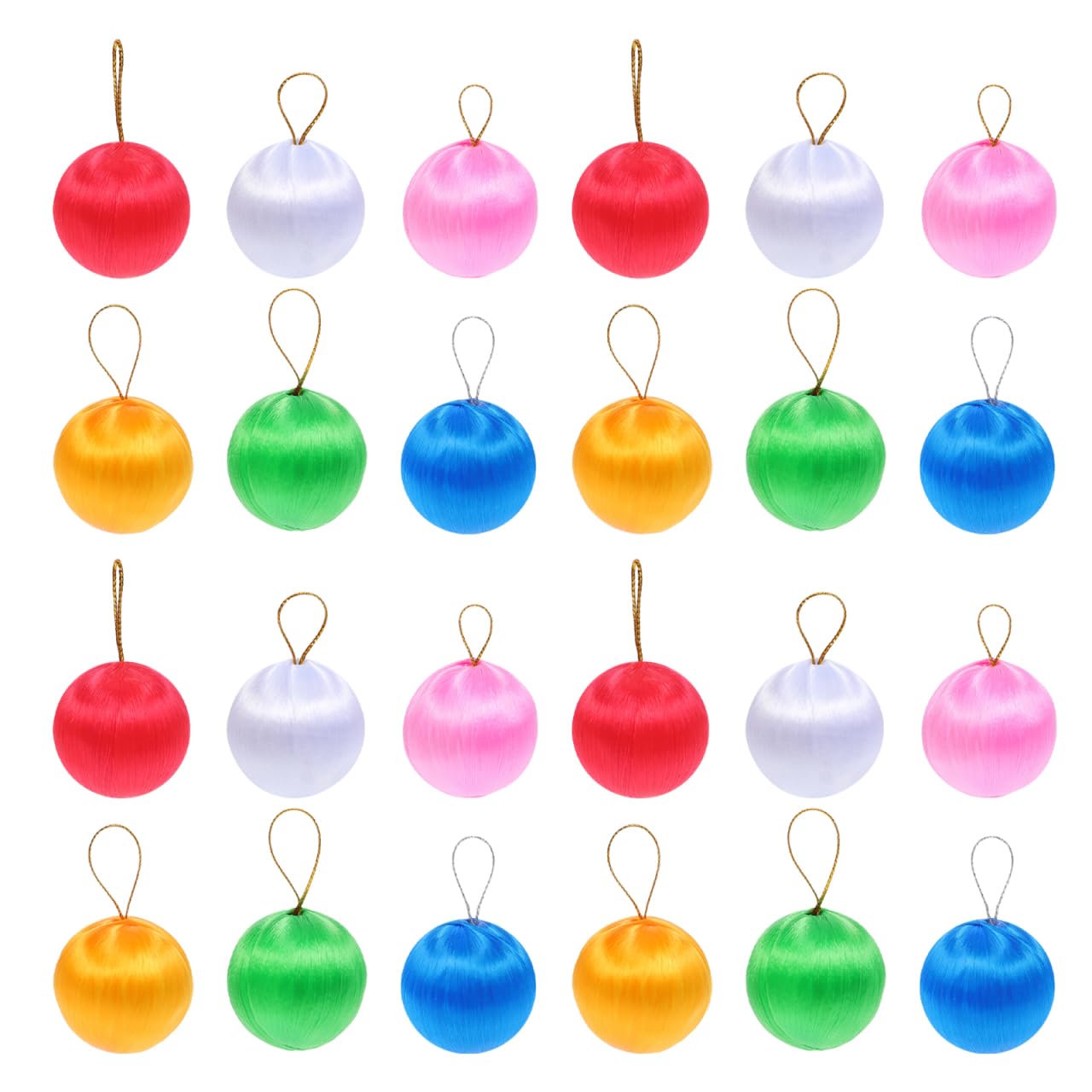 HONMEET 4packs Colorful round Ball Ornaments Festive Holiday Decorative Hanging Balls for Xmas Party Supplies Bright Simple Design for Christmas and Wedding Celebrations