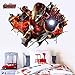 3D Wall Decor Stickers For Kids Room - Birthday and Theme Party Supplies Wall Decals (Iron Man)
