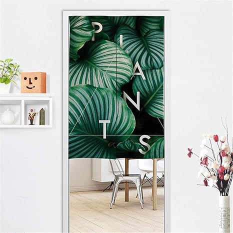 Amazon ニトリ のれん 80x140 4連のれん 黄色 のれん 4さいじのぷれぜんと 北欧緑色工場葉っぱカーテンデコレーションハーフカーテン 布地地ブラインドカーテン寝室入り口仕切りカーテン のれん オンライン通販