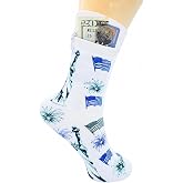 Flippysox Zipper Sock Wallet - Cotton &amp; Polyester Zipper Socks with Pockets - Fits shoe size 6-13