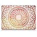 iCasso Mandala Macbook Air 13 Inch Case Art Printing Matte Hard Shell Plastic Protective Cover For Apple Laptop Macbook Air 13 Inch Model A1369/A1466 (Orange Medallion)